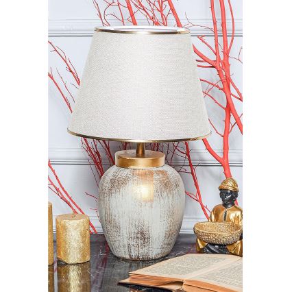 Lampe de table 1xE27/40W/230V doré/beige