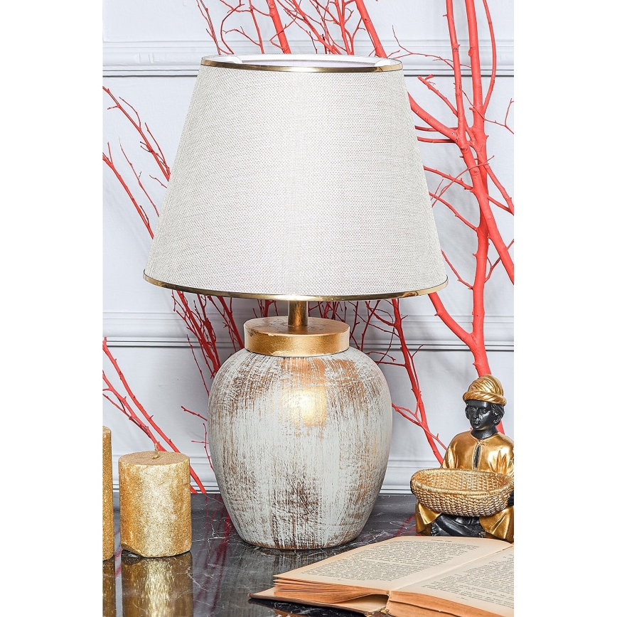 Lampe de table 1xE27/40W/230V doré/beige