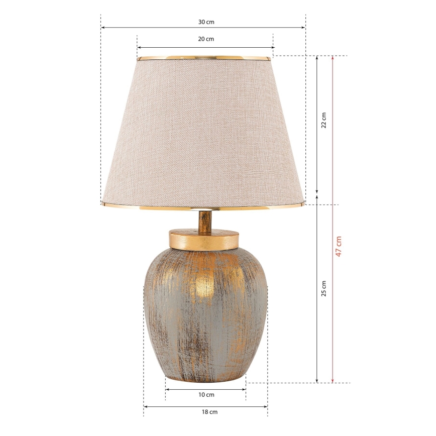 Lampe de table 1xE27/40W/230V doré/beige