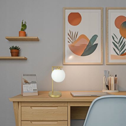 Lampe de table 1xE27/40W/230V dorée/blanche