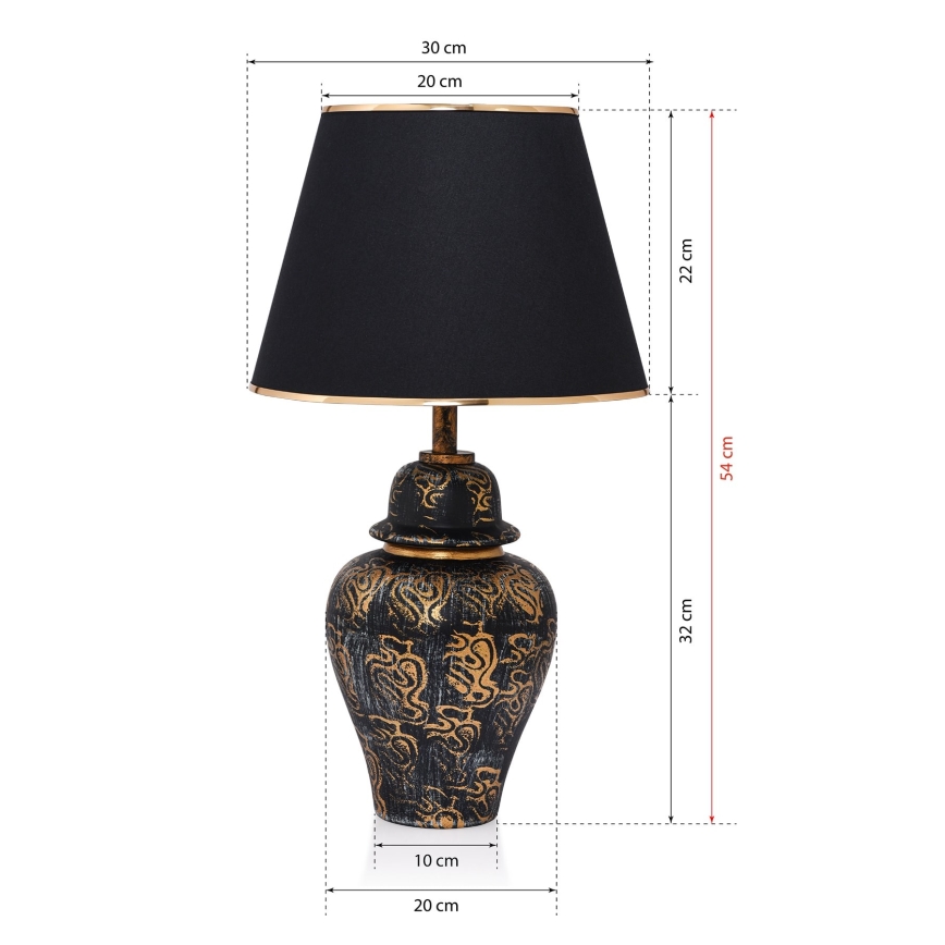Lampe de table 1xE27/40W/230V noir