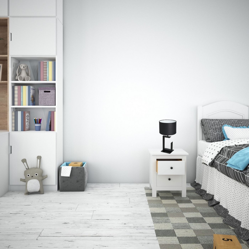 Lampe de table 1xE27/60W/230V 45 cm noir/blanc