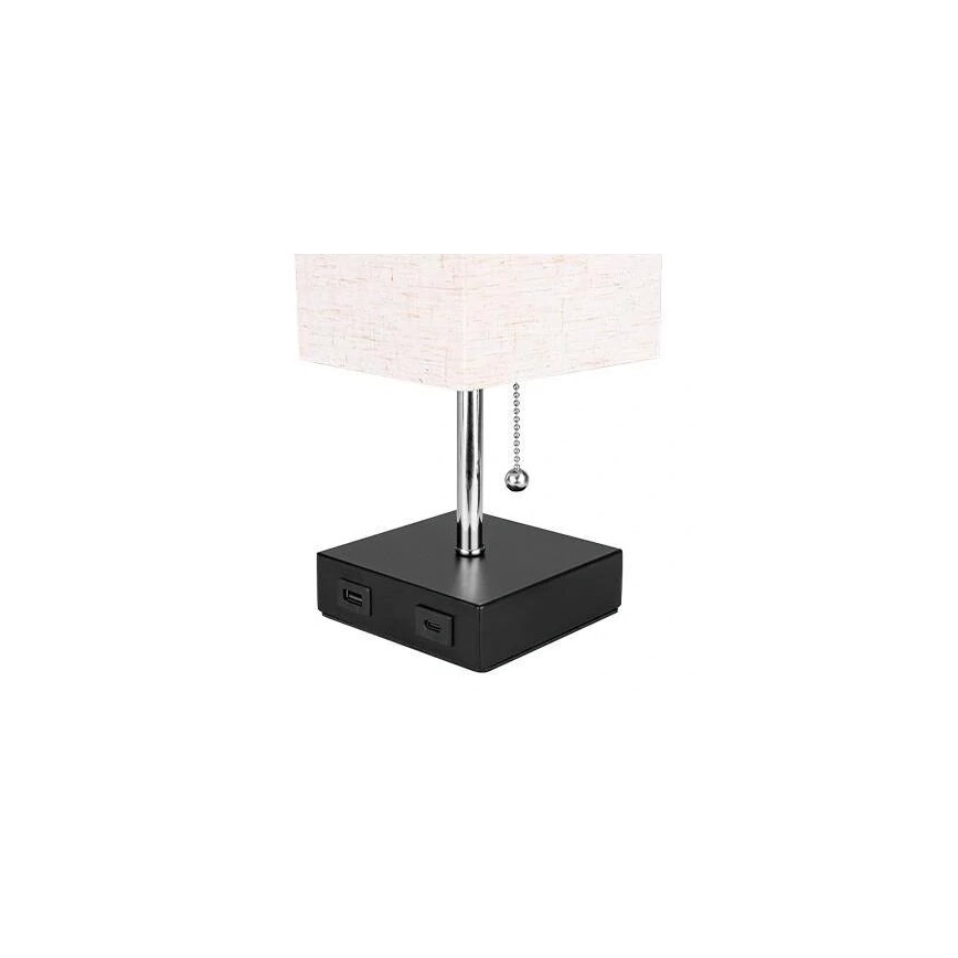 Lampe de table 1xE27/60W/230V avec chargeur USB