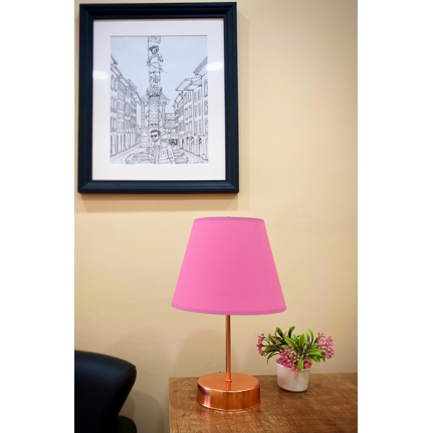 Lampe de table 1xE27/60W/230V rose/cuivre