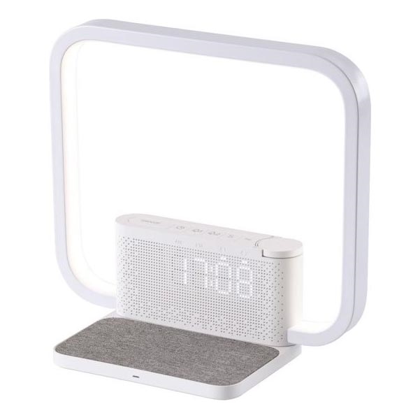 Lampe de table à intensité variable avec réveil et Qi charge LED/18W/230V blanc