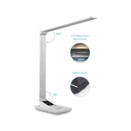 Lampe de table à intensité variable avec USB LED/7W/230V 3000K/4000K/5500K blanc