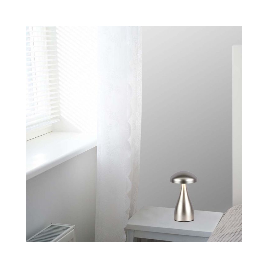 Lampe de table tactile rechargeable et à intensité variable LED/1W/5V 3000-6000K 1800 mAh argent