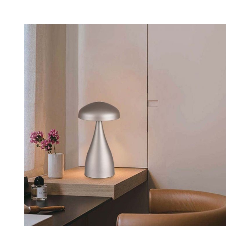 Lampe de table tactile rechargeable et à intensité variable LED/1W/5V 3000-6000K 1800 mAh argent