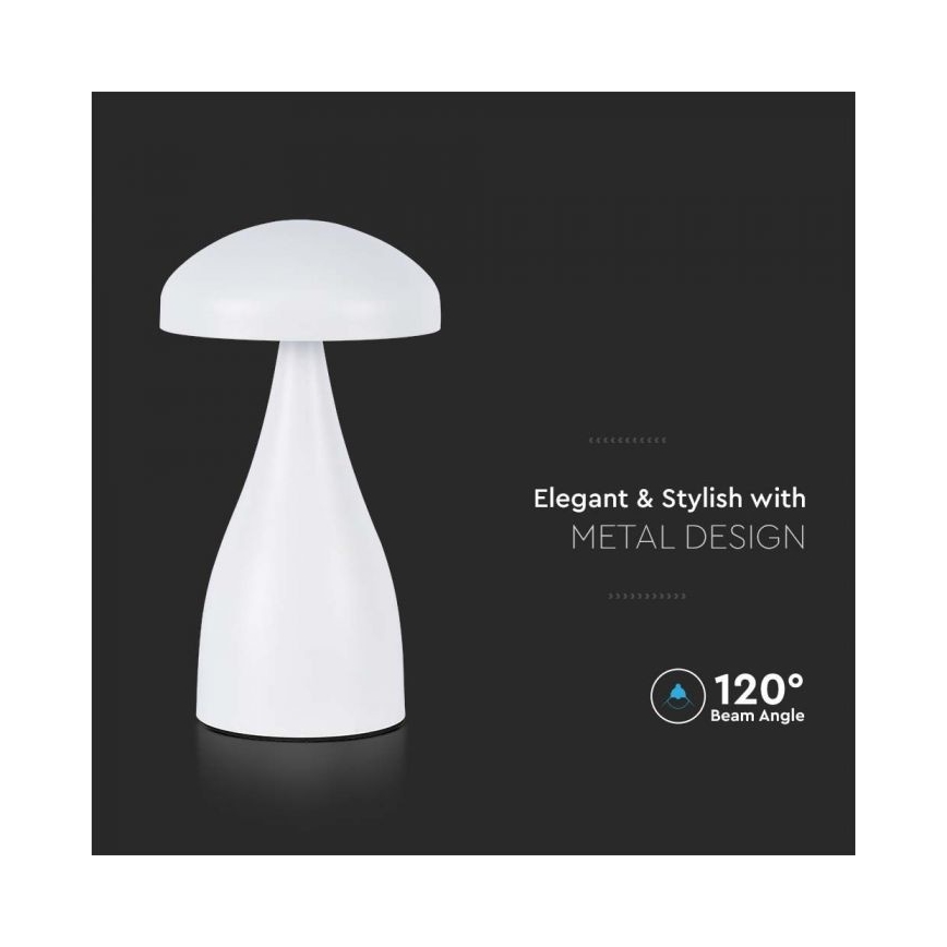 Lampe de table tactile rechargeable et à intensité variable LED/1W/5V 3000-6000K 1800 mAh blanc