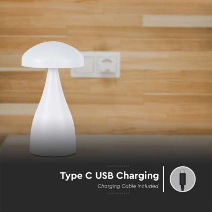 Lampe de table tactile rechargeable et à intensité variable LED/1W/5V 3000-6000K 1800 mAh blanc