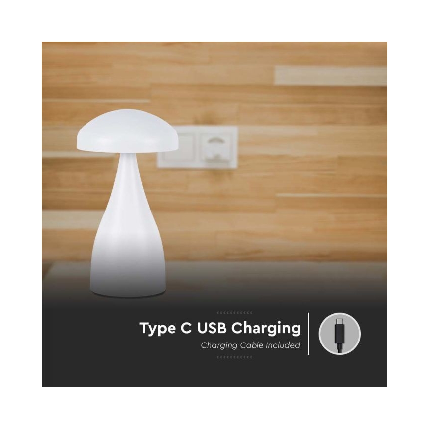 Lampe de table tactile rechargeable et à intensité variable LED/1W/5V 3000-6000K 1800 mAh blanc