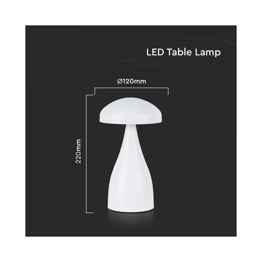 Lampe de table tactile rechargeable et à intensité variable LED/1W/5V 3000-6000K 1800 mAh blanc