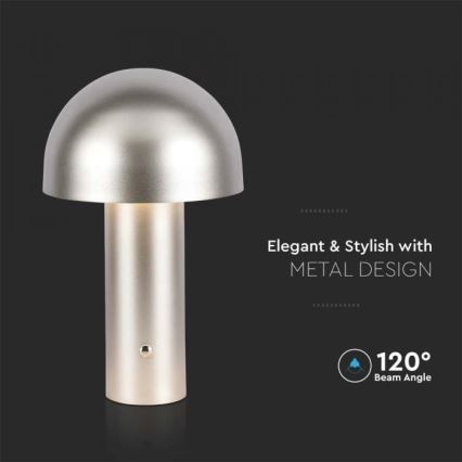 Lampe de table tactile rechargeable et à intensité variable LED/1W/5V 3000-6000K 1800 mAh doré