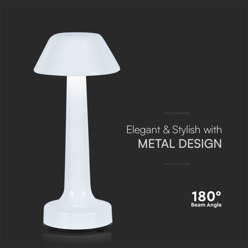 Lampe de table tactile rechargeable et à intensité variable LED/1W/5V 3000-6000K 1800 mAh blanc