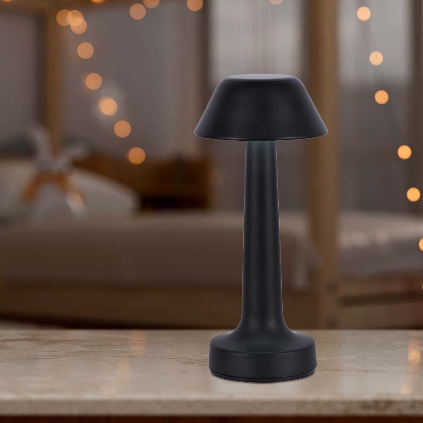 Lampe de table tactile rechargeable et à intensité variable LED/1W/5V 3000-6000K 1800 mAh noir