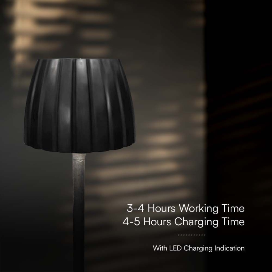 Lampe de table tactile rechargeable et à intensité variable LED/2,7W/5V 3000/4000/6000K 1800 mAh noir