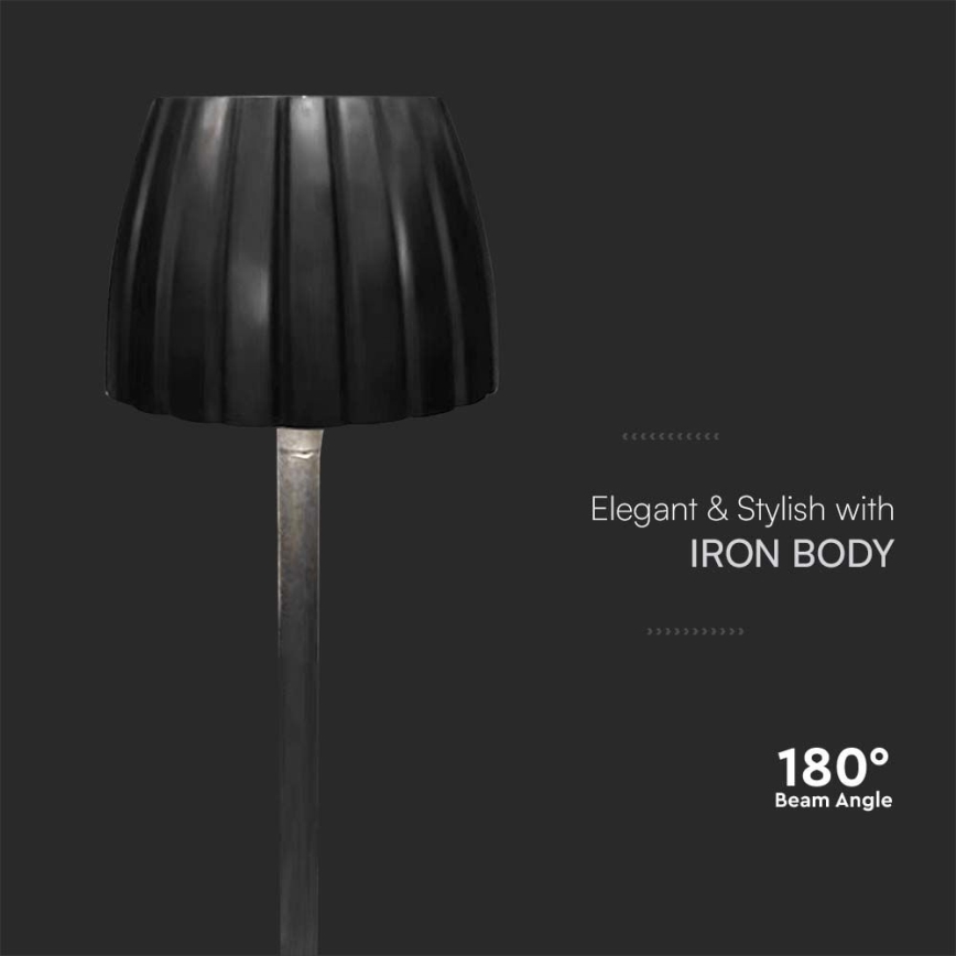 Lampe de table tactile rechargeable et à intensité variable LED/2,7W/5V 3000/4000/6000K 1800 mAh noir