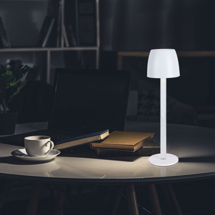Lampe de table tactile rechargeable et à intensité variable LED/3W/5V 3000K 1800 mAh blanc