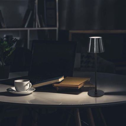 Lampe de table tactile rechargeable et à intensité variable LED/4W/5V 3000-6000K 1800 mAh noir