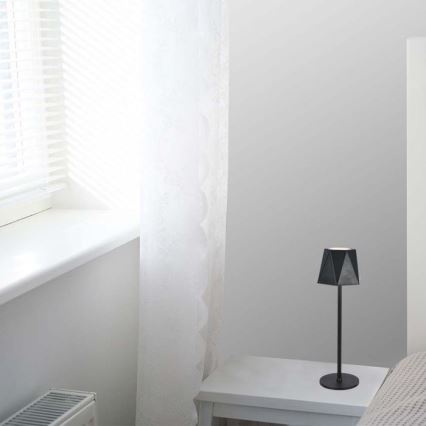 Lampe de table tactile rechargeable et à intensité variable LED/4W/5V 3000-6000K 1800 mAh noir
