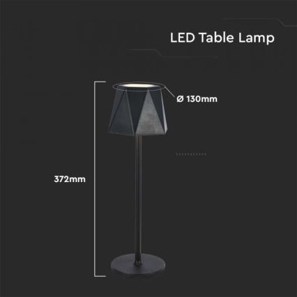 Lampe de table tactile rechargeable et à intensité variable LED/4W/5V 3000-6000K 1800 mAh noir