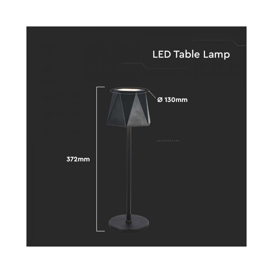Lampe de table tactile rechargeable et à intensité variable LED/4W/5V 3000-6000K 1800 mAh noir