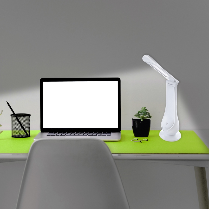 Lampe de table à intensité variable rechargeable LILLY LED/4W/5V 1200 mAh blanc