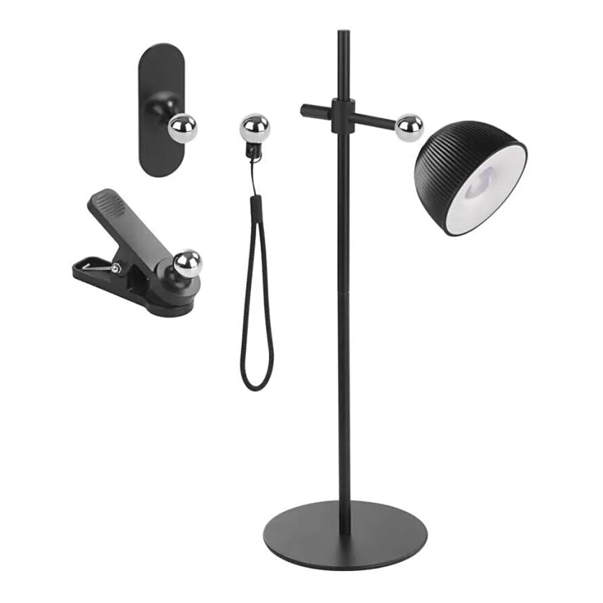 Lampe de table à intensité variable rechargeable magnétique 4en1 LED/4,2W/3,7V 4000K 1200mAh noir