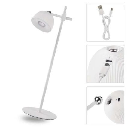 Lampe de table à intensité variable rechargeable magnétique 4en1 LED/4,2W/3,7V 4000K 1200mAh blanc