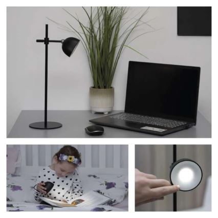 Lampe de table à intensité variable rechargeable magnétique 4en1 LED/4,2W/3,7V 4000K 1200mAh noir