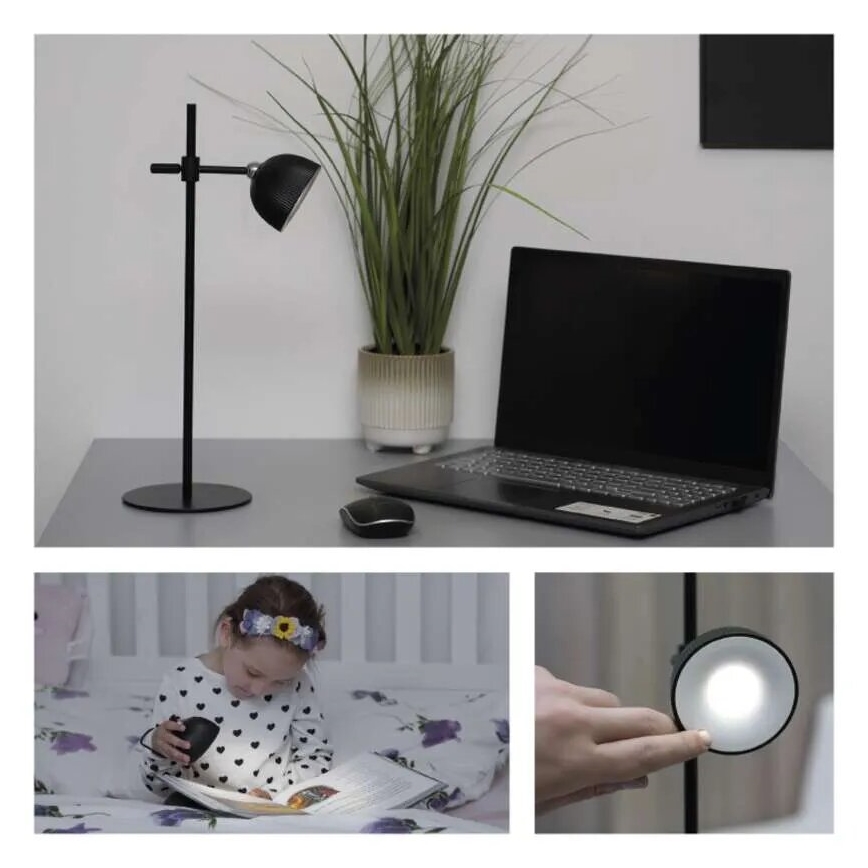Lampe de table à intensité variable rechargeable magnétique 4en1 LED/4,2W/3,7V 4000K 1200mAh noir
