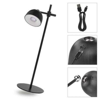 Lampe de table à intensité variable rechargeable magnétique 4en1 LED/4,2W/3,7V 4000K 1200mAh noir