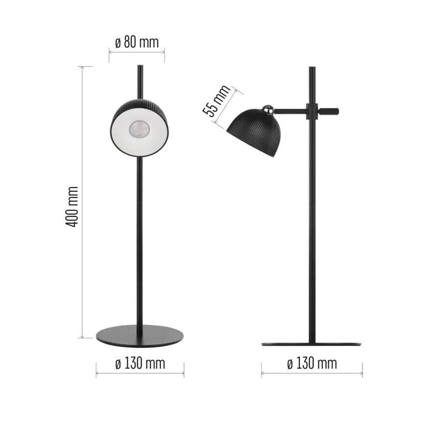 Lampe de table à intensité variable rechargeable magnétique 4en1 LED/4,2W/3,7V 4000K 1200mAh noir