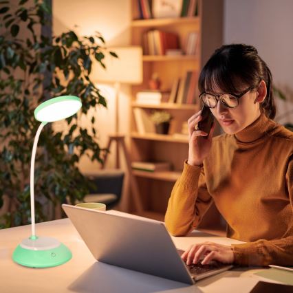 Lampe de table à intensité variable rechargeable VISUA LED/5W/5V 3000-5000K 1200 mAh turquoise