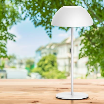 Lampe de table tactile extérieure à intensité variable TANZANIA LED/1,8W/5V USB 1800 mAh IP44 blanc