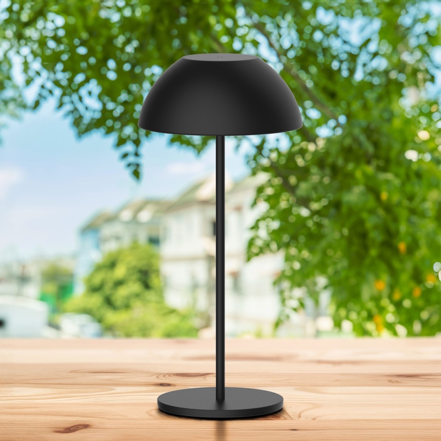 Lampe de table tactile extérieure à intensité variable TANZANIA LED/1,8W/5V USB 1800 mAh IP44 noir