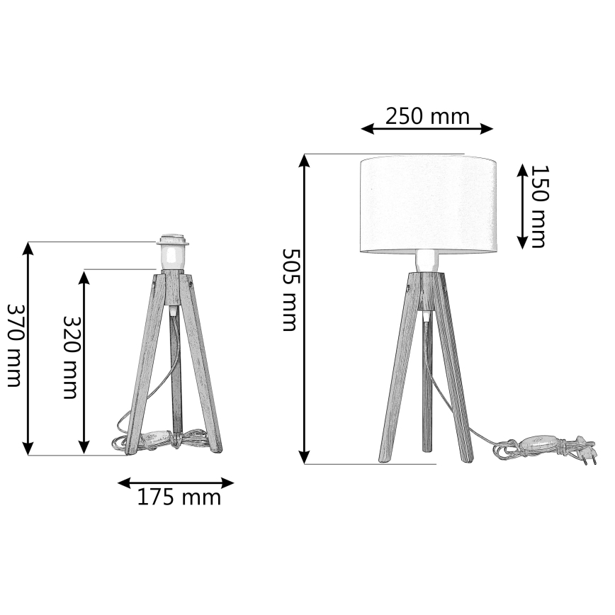 Lampe de table ALBA 1xE27/15W/230V marron/pin