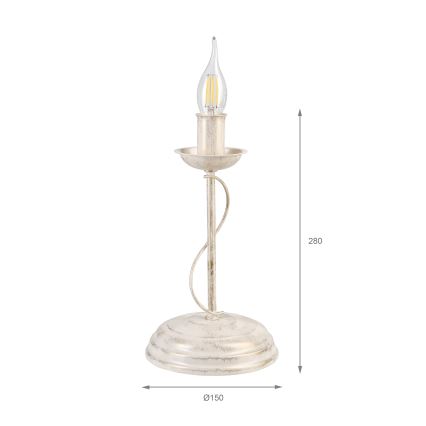 Lampe de table ANTON 1xE14/60W/230V patine blanche