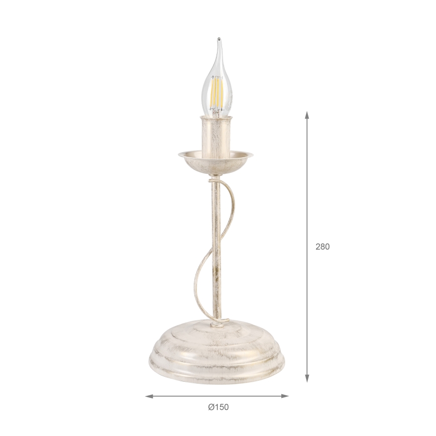 Lampe de table ANTON 1xE14/60W/230V patine blanche