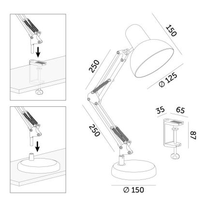 Lampe de table AURIQ 1xE27/60W/230V rose