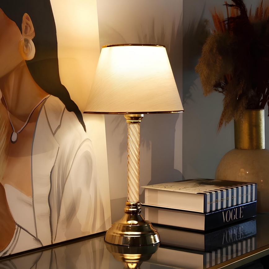 Lampe de table AYD 1xE27/40W/230V beige/doré