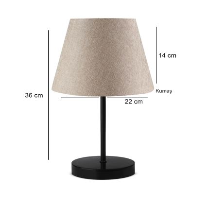 Lampe de table AYD 1xE27/40W/230V beige/noir