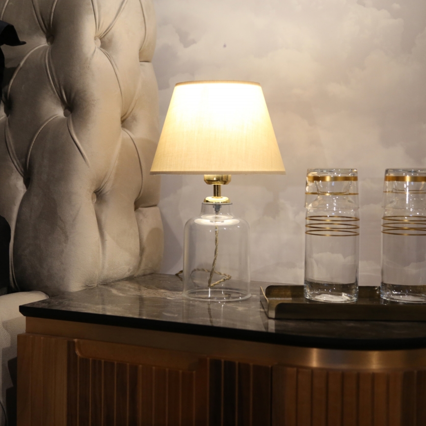Lampe de table AYD 1xE27/40W/230V beige/transparent