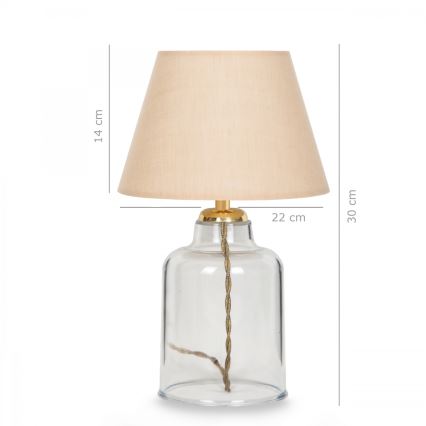 Lampe de table AYD 1xE27/40W/230V beige/transparent