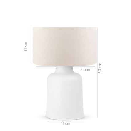 Lampe de table AYD 1xE27/60W/230V beige/blanche