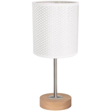 Lampe de table BENITA 1xE27/60W/230V 30 cm blanc/chêne – FSC certifié
