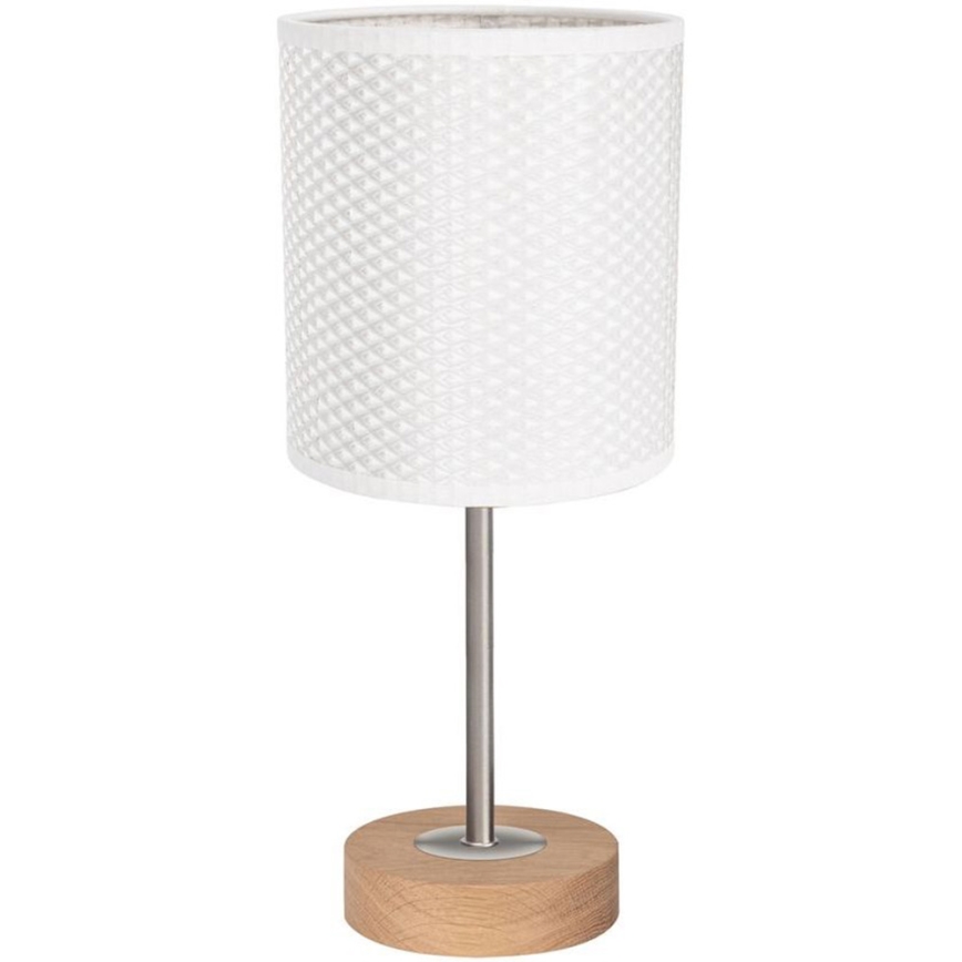 Lampe de table BENITA 1xE27/60W/230V 30 cm blanc/chêne – FSC certifié
