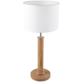 Lampe de table BENITA 1xE27/60W/230V 61 cm blanc/chêne – FSC certifié