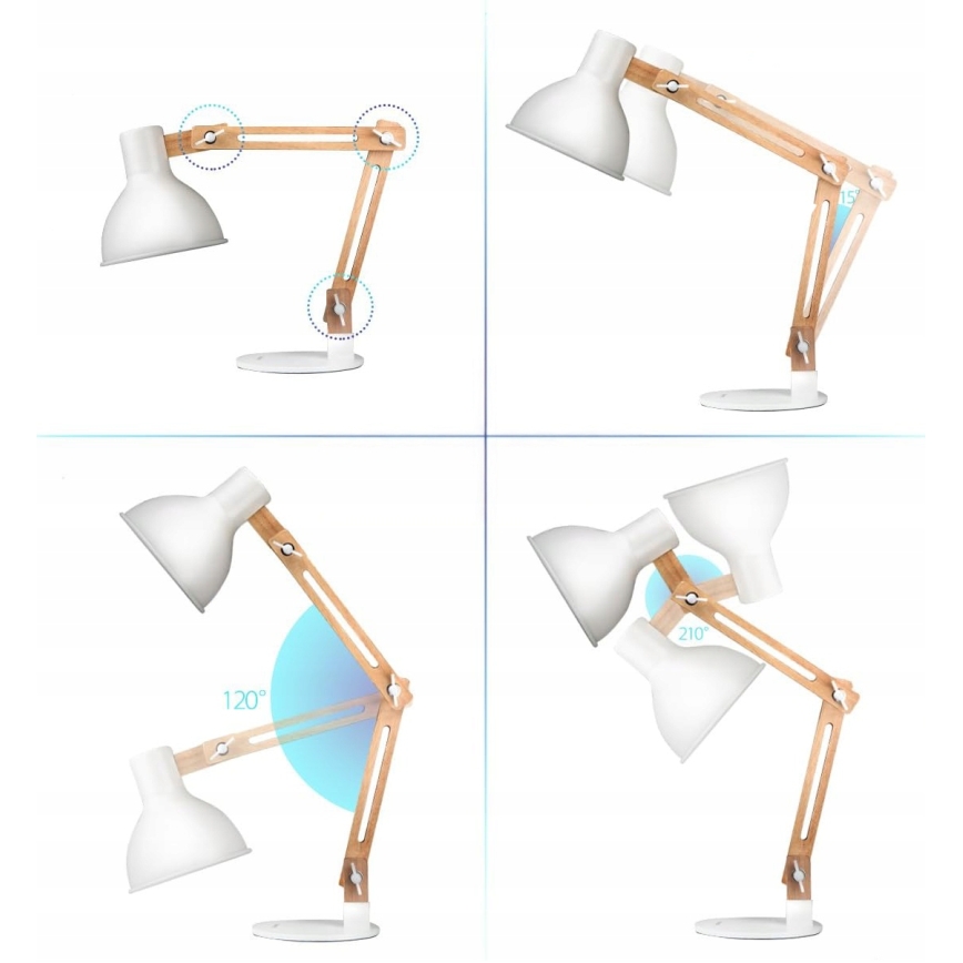 Lampe de table blanche 1xE27/40W/230V