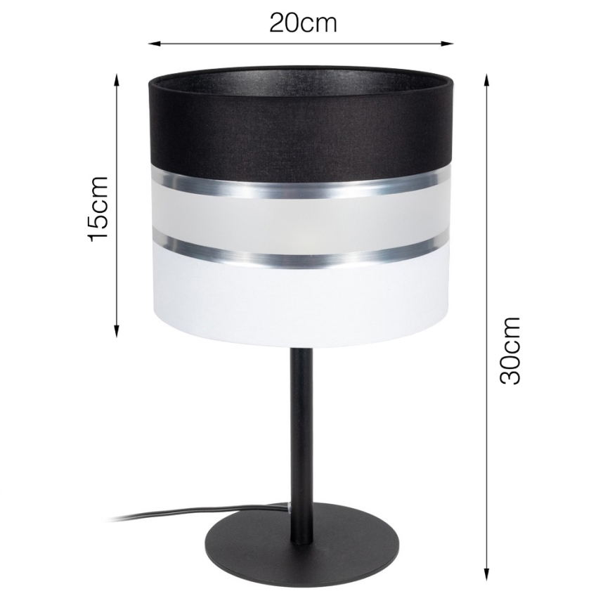 Lampe de table CORAL 1xE27/60W/230V noir/blanc